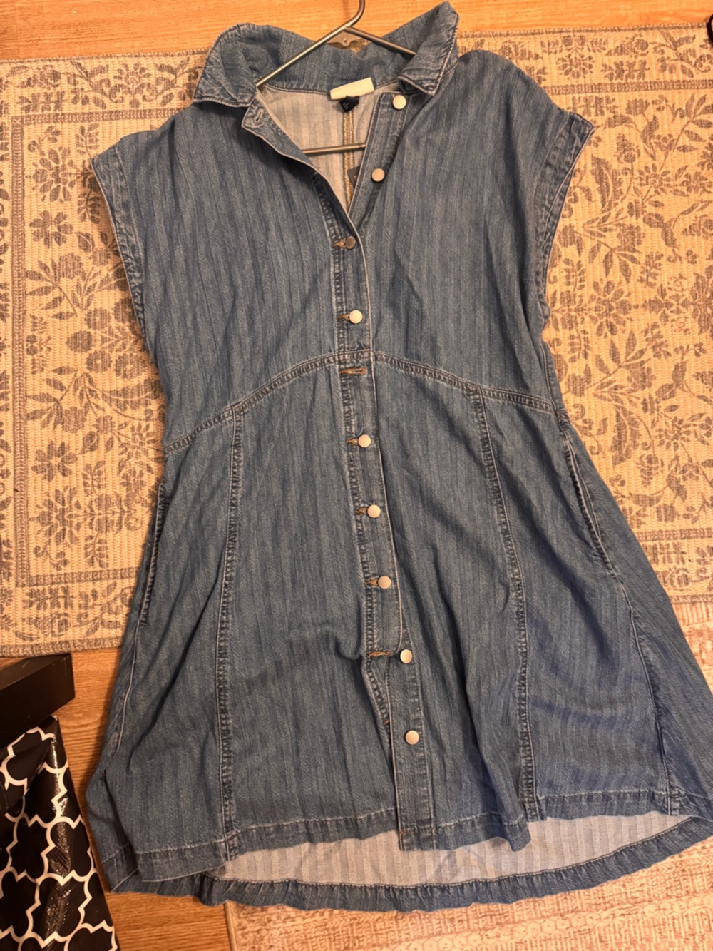 Universal Thread Denim Blue Midi Shirt Dress